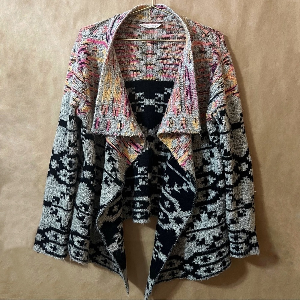 Soft Surroundings | Calais Aztec Southwestern Open Front Cardigan Sweater Size M